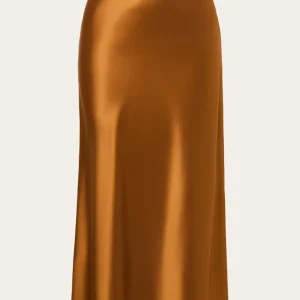 Jupe Aubree Satin Midi Amber