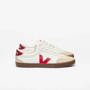 Baskets Volley Leather White Pekin Bark