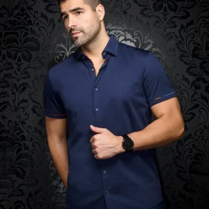 Chemise 'Divenere' à imprimé zig-zag tonal