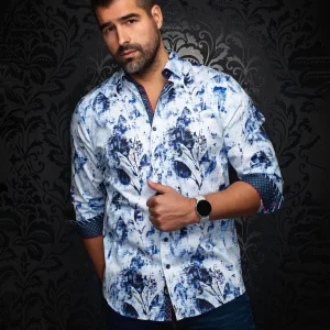 Chemise à motif de feuilles 'Jasper'