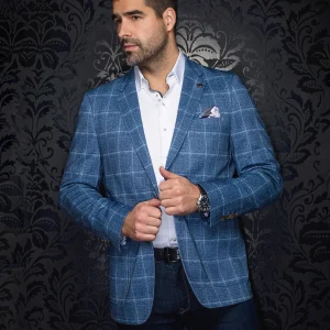 Veston 'Williams' bleu à carreaux