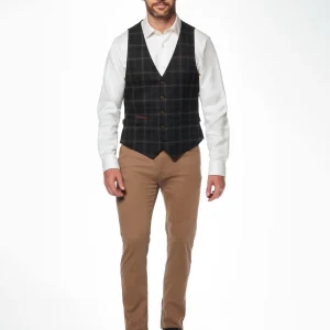 Veste noire à carreaux