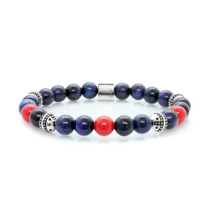 Bracelet de perles bleues 'Rosso'