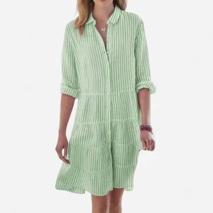 Robe Tiers Rayée - Légère & Respirante en Mélange Coton - Casual Été