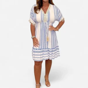 Gail - Robe Bohème Vintage Imprimée Ethnique Élégante et Unique