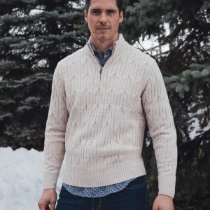 Chandail torsadé à col montant