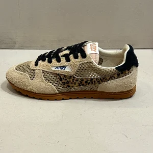 KP01 Basket Windspin Knitted Suede Pony Trench Leopard Black