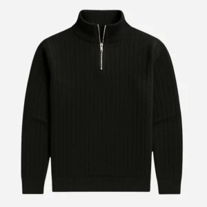 Pull à col zippé pour homme - Confort et style côtelé