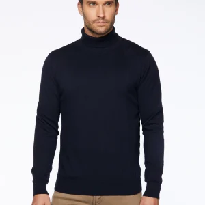 Chandail uni à col roulé