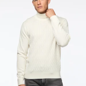 Chandail torsadé en laine mérinos