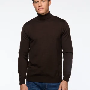 Chandail à col roulé en laine mérinos