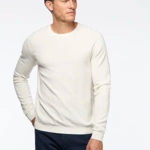 Chandail col rond en tricot texturé