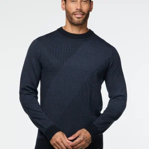 Chandail marine en tricot jacquard