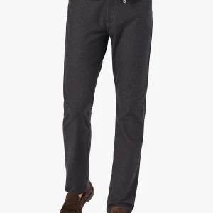 Pantalon 'Cool' pied-de-poule brun