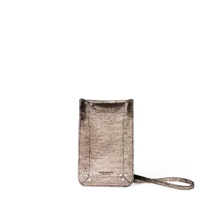 Etui Mobile Chèvre Lamé Champagne