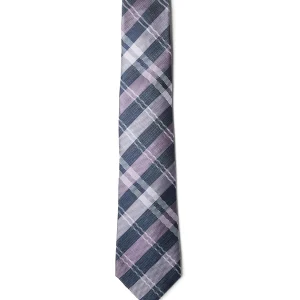 Cravate mauve à carreaux