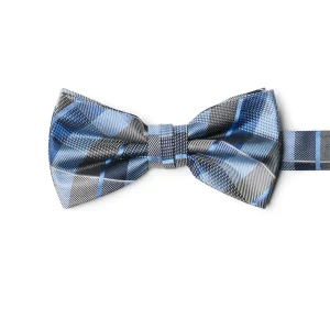 Noeud papillon à carreaux argent