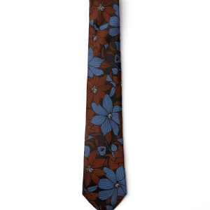 Cravate à fleurs cognacs