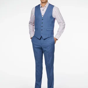 Veste bleue hachurée