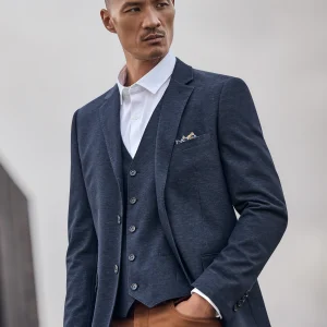 Veston marine à micro texturé