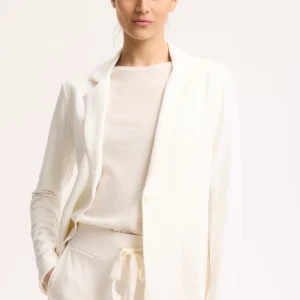 Veste Blanche Manches Longues en Viscose Elasthanne