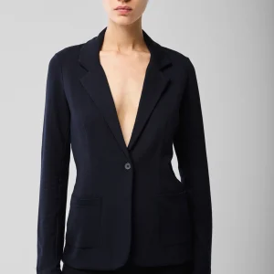 Veste Marine Manches Longues en Viscose / Elasthanne