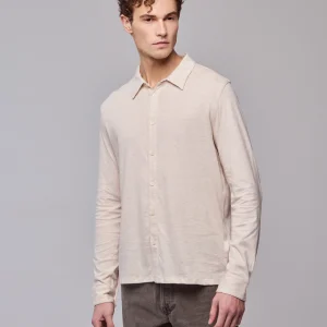 Chemise Beige Chemise Manches Longues en Coton organique