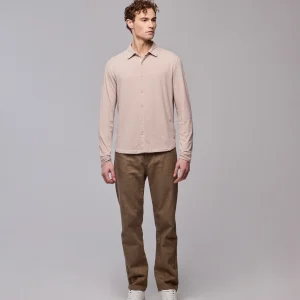 Chemise Beige Chemise Manches Longues en Coton organique / Elasthanne