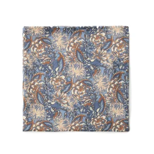 Mouchoir de poche beige à fleurs