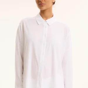 Chemise Blanche Col Chemise Manches Longues en Coton organique