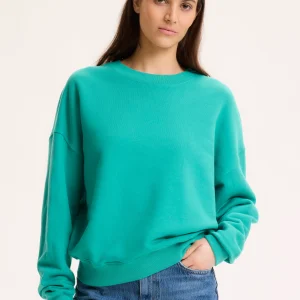 Sweat Vert Col Rond Manches Longues en Coton organique