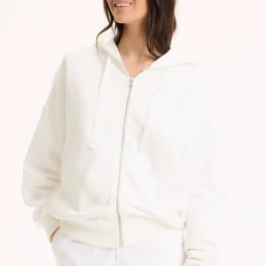 Gilet Blanc Col Rond Manches Longues en Coton organique