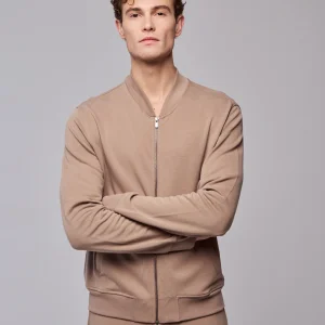 Gilet Beige Col Rond Manches Longues en Lyocel, Tencel / Coton organique