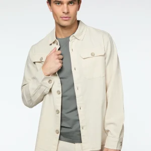 Surchemise beige en lin