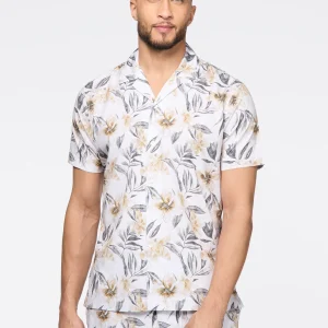 Chemise extensible à motif de grosses fleurs