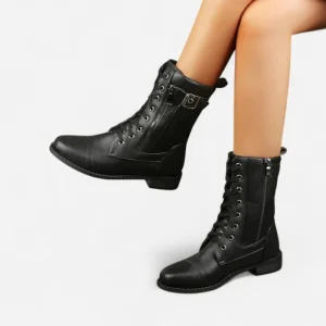 Florence - Bottes modernes à lacets au style biker chic
