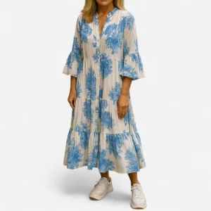 Ava - Robe d'été élégante à col en V pour femmes, légère et chic