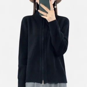 Lila - Pull zippé en cachemire luxueux et confortable