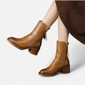 Grazia - Bottes en cuir à la cheville alliant confort et style