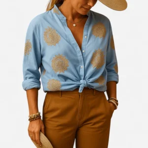 Lovisa - Chemisier d'été bohème brodé pour femmes, élégant et léger