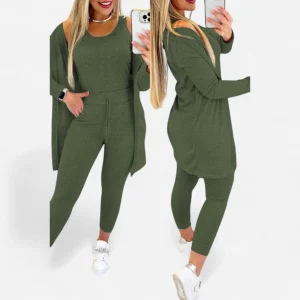 Maja - Ensemble tricolore élégant pour femme en polaire douce