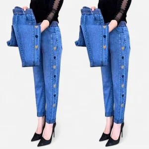 Soraya - Jeans Élastiques Brodés pour un Confort Élégant