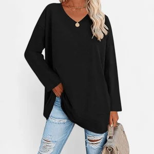 Nancy - Top en tricot à col en V pour un style élégant