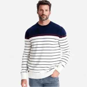 Charles - Pull en coton à rayures de l'Atlantique moderne