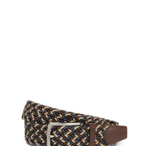 Ceinture tressée brune et marine