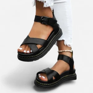 Sandales Plates Chunky - Confort Quotidien avec Sangles Croisées