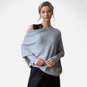 Jennifer Pull Asymétrique à Épaule Découverte pour Femmes - Élégance et Confort Moderne