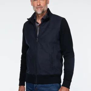 Cardigan marine en faux suède