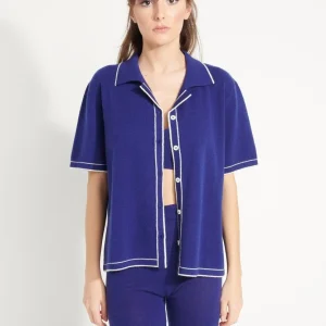 Chemise femme en cachemire bleu nuit - AVA 2
