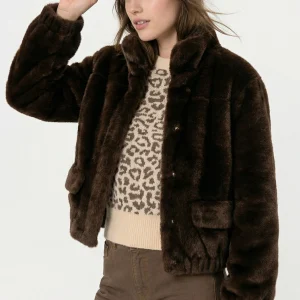 BLOUSON FAUX FUR - MARINA - CHOCO